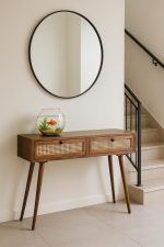קונסולת כניסה עץ מלא מנגו כהה